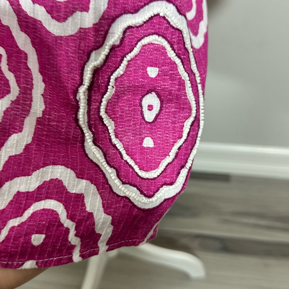 Zara Fuchsia & White Printed Mini Dress - Picture 10 of 13